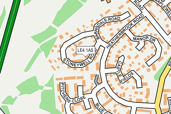 LE4 1AS map - OS OpenMap – Local (Ordnance Survey)