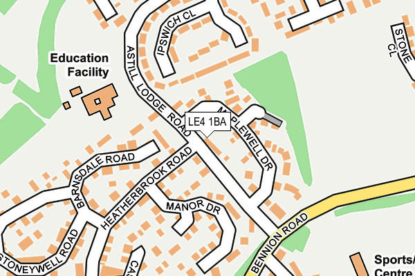 LE4 1BA map - OS OpenMap – Local (Ordnance Survey)