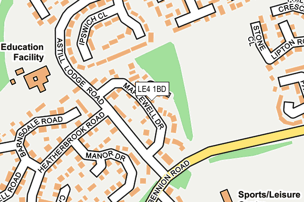 LE4 1BD map - OS OpenMap – Local (Ordnance Survey)