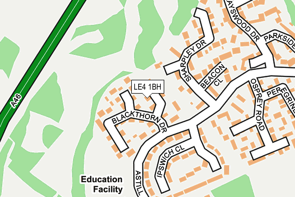 LE4 1BH map - OS OpenMap – Local (Ordnance Survey)
