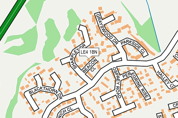 LE4 1BN map - OS OpenMap – Local (Ordnance Survey)