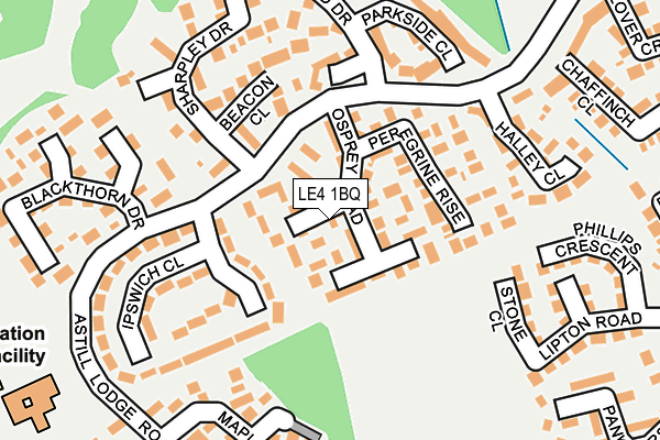 LE4 1BQ map - OS OpenMap – Local (Ordnance Survey)