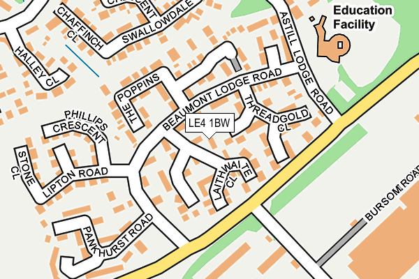 LE4 1BW map - OS OpenMap – Local (Ordnance Survey)