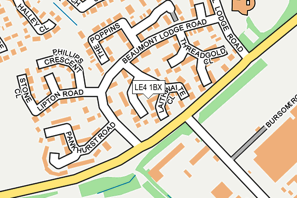LE4 1BX map - OS OpenMap – Local (Ordnance Survey)