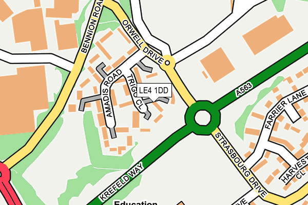 LE4 1DD map - OS OpenMap – Local (Ordnance Survey)