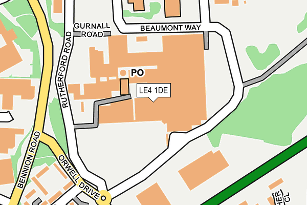 LE4 1DE map - OS OpenMap – Local (Ordnance Survey)