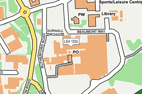 LE4 1DG map - OS OpenMap – Local (Ordnance Survey)