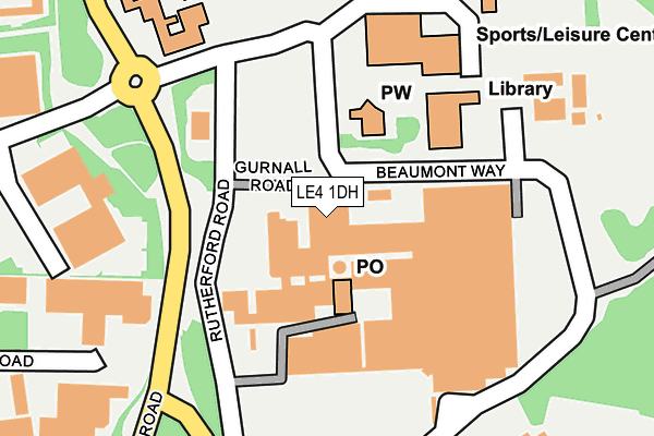 LE4 1DH map - OS OpenMap – Local (Ordnance Survey)