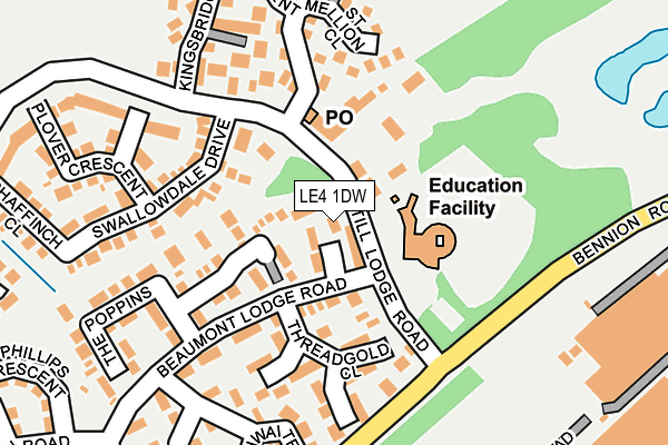 LE4 1DW map - OS OpenMap – Local (Ordnance Survey)