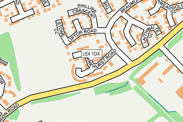 LE4 1DX map - OS OpenMap – Local (Ordnance Survey)