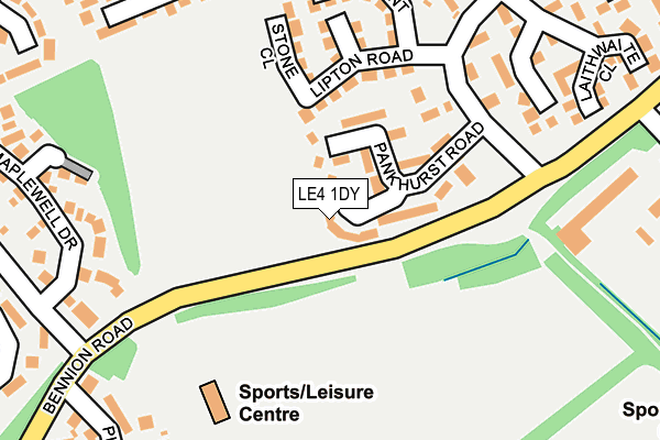 LE4 1DY map - OS OpenMap – Local (Ordnance Survey)
