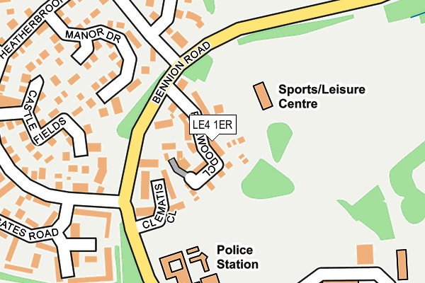 LE4 1ER map - OS OpenMap – Local (Ordnance Survey)