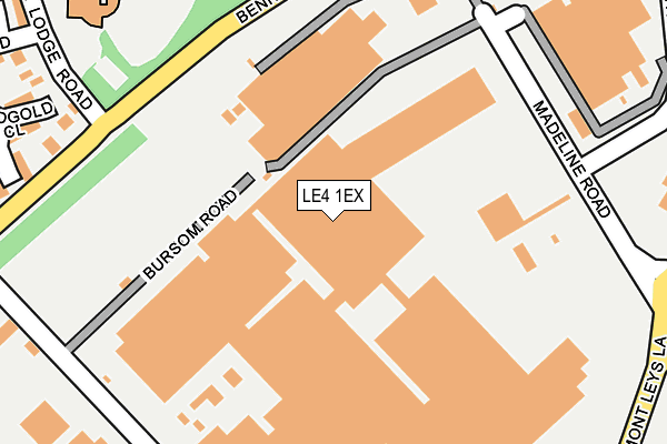 LE4 1EX map - OS OpenMap – Local (Ordnance Survey)