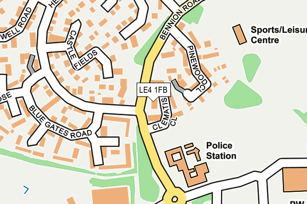 LE4 1FB map - OS OpenMap – Local (Ordnance Survey)