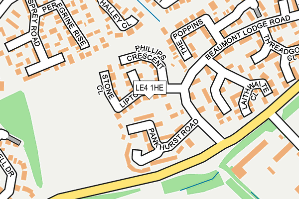 LE4 1HE map - OS OpenMap – Local (Ordnance Survey)