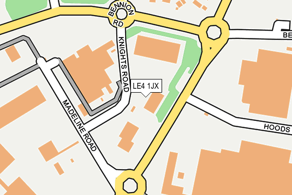 LE4 1JX map - OS OpenMap – Local (Ordnance Survey)