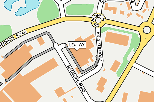 LE4 1WX map - OS OpenMap – Local (Ordnance Survey)