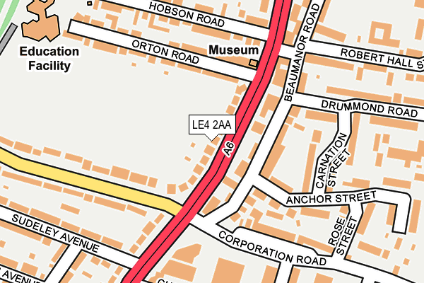 LE4 2AA map - OS OpenMap – Local (Ordnance Survey)
