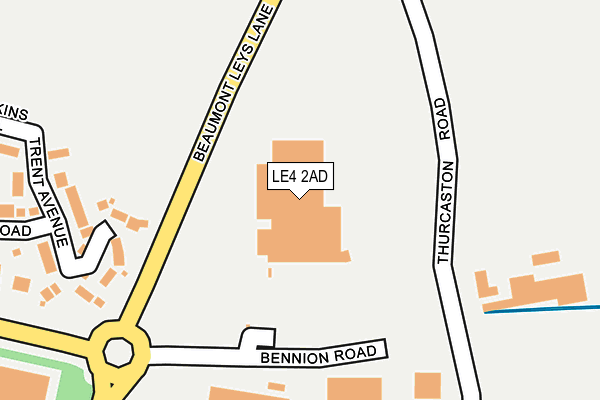 LE4 2AD map - OS OpenMap – Local (Ordnance Survey)