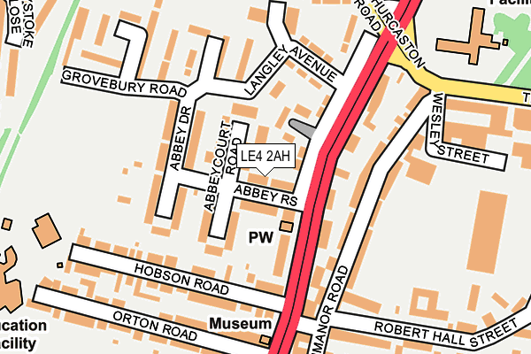 LE4 2AH map - OS OpenMap – Local (Ordnance Survey)