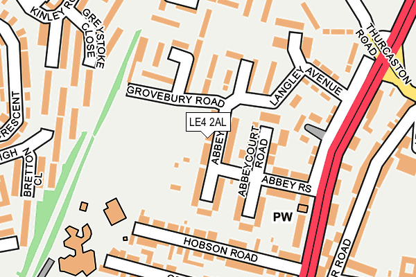 LE4 2AL map - OS OpenMap – Local (Ordnance Survey)