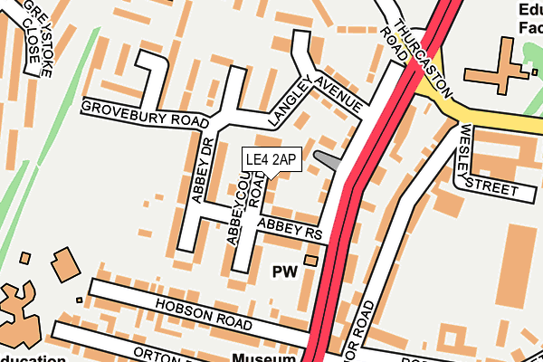 LE4 2AP map - OS OpenMap – Local (Ordnance Survey)