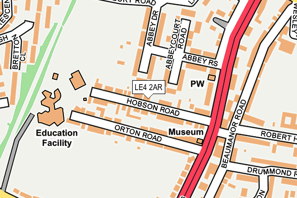 LE4 2AR map - OS OpenMap – Local (Ordnance Survey)