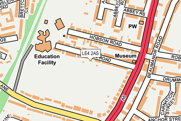 LE4 2AS map - OS OpenMap – Local (Ordnance Survey)