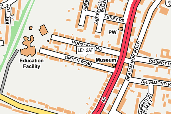 LE4 2AT map - OS OpenMap – Local (Ordnance Survey)