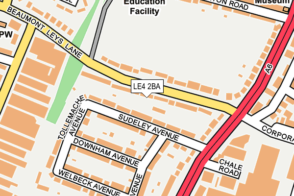 LE4 2BA map - OS OpenMap – Local (Ordnance Survey)