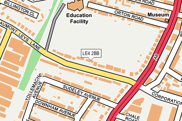 LE4 2BB map - OS OpenMap – Local (Ordnance Survey)