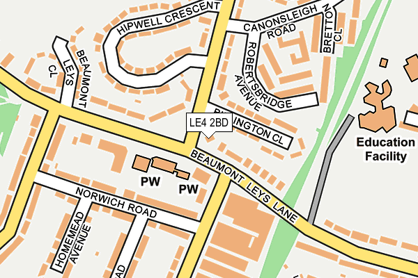 LE4 2BD map - OS OpenMap – Local (Ordnance Survey)