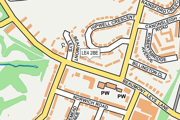LE4 2BE map - OS OpenMap – Local (Ordnance Survey)