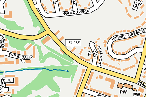 LE4 2BF map - OS OpenMap – Local (Ordnance Survey)