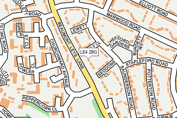 LE4 2BG map - OS OpenMap – Local (Ordnance Survey)