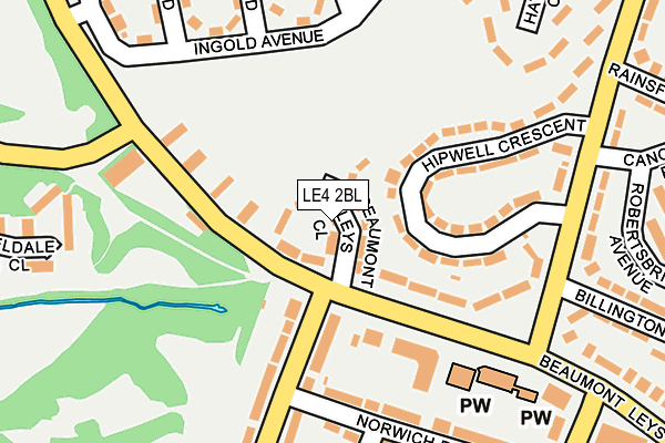 LE4 2BL map - OS OpenMap – Local (Ordnance Survey)