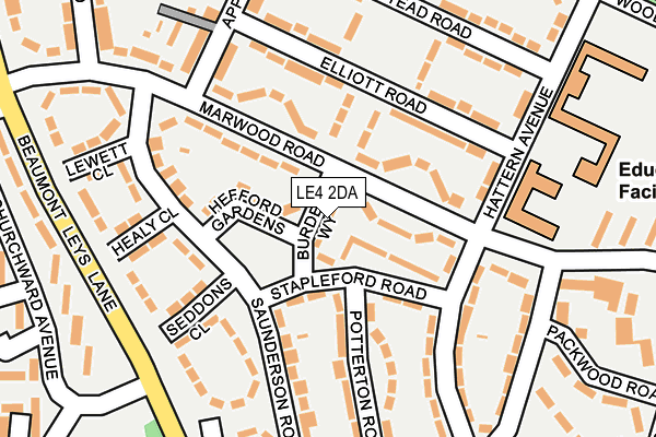 LE4 2DA map - OS OpenMap – Local (Ordnance Survey)