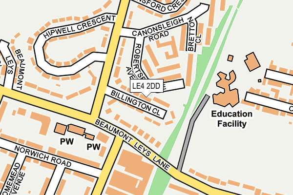 LE4 2DD map - OS OpenMap – Local (Ordnance Survey)