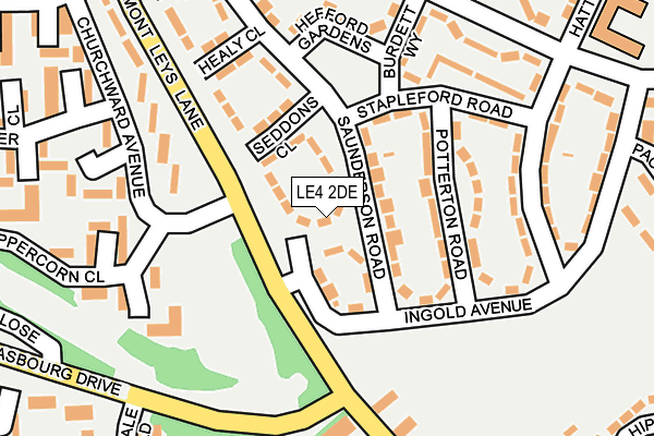 LE4 2DE map - OS OpenMap – Local (Ordnance Survey)