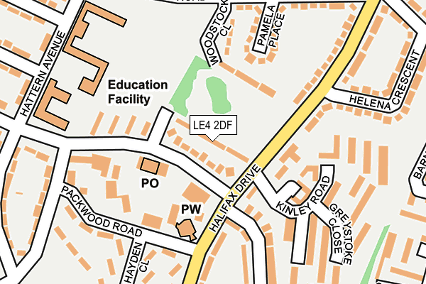 LE4 2DF map - OS OpenMap – Local (Ordnance Survey)
