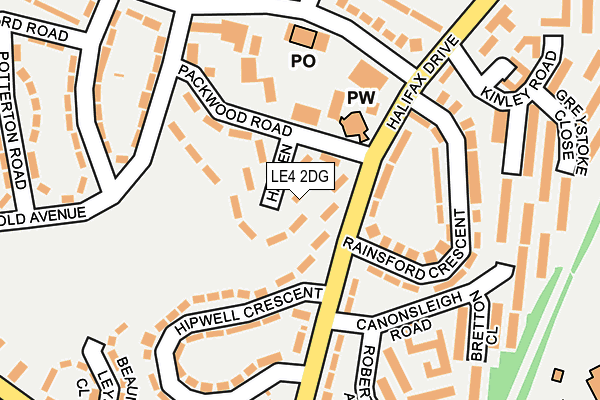 LE4 2DG map - OS OpenMap – Local (Ordnance Survey)