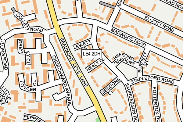 LE4 2DH map - OS OpenMap – Local (Ordnance Survey)