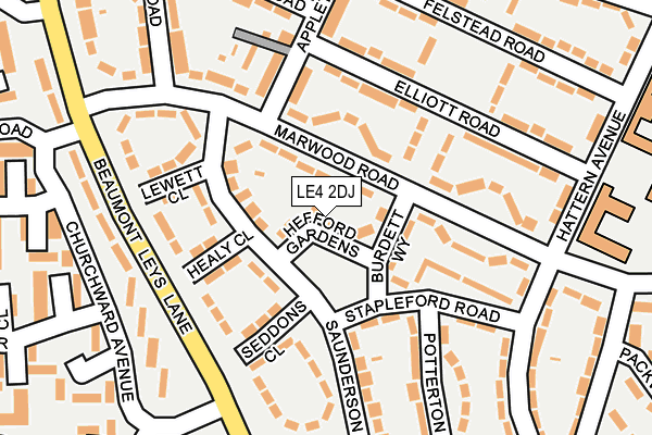 LE4 2DJ map - OS OpenMap – Local (Ordnance Survey)