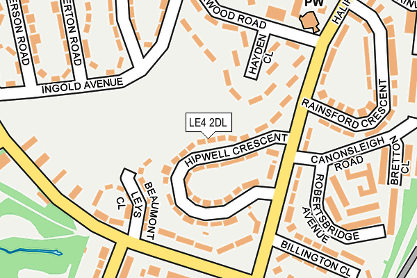 LE4 2DL map - OS OpenMap – Local (Ordnance Survey)