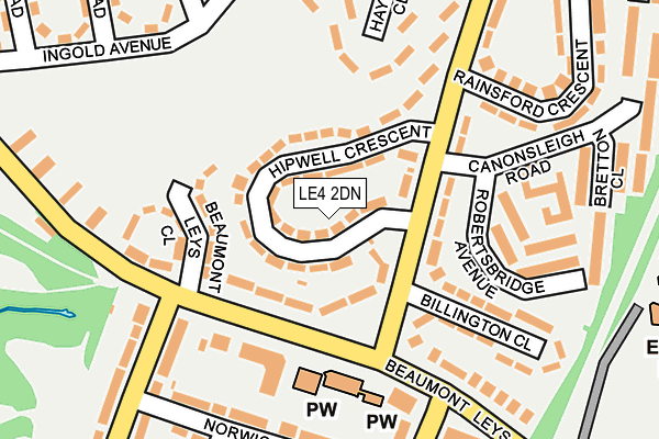 LE4 2DN map - OS OpenMap – Local (Ordnance Survey)