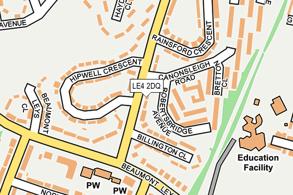 LE4 2DQ map - OS OpenMap – Local (Ordnance Survey)