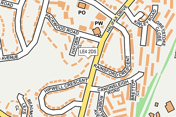 LE4 2DS map - OS OpenMap – Local (Ordnance Survey)