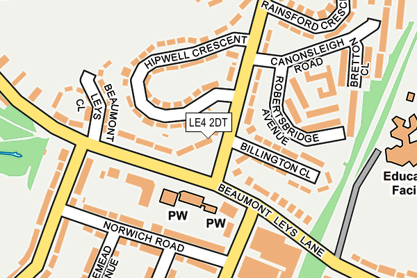 LE4 2DT map - OS OpenMap – Local (Ordnance Survey)