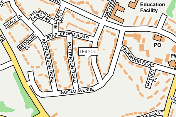 LE4 2DU map - OS OpenMap – Local (Ordnance Survey)