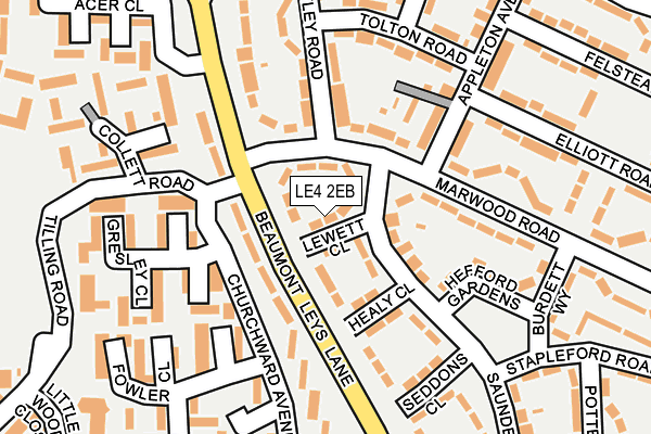 LE4 2EB map - OS OpenMap – Local (Ordnance Survey)